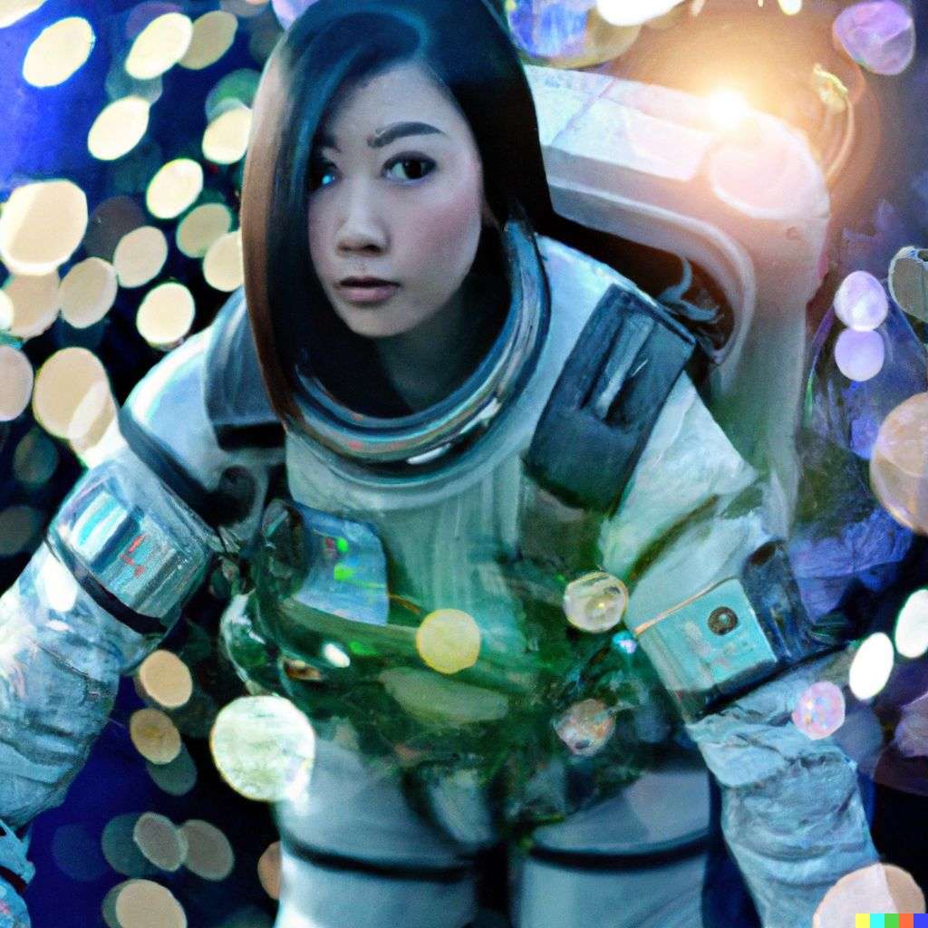 an astronaut, photograph, extreme bokeh